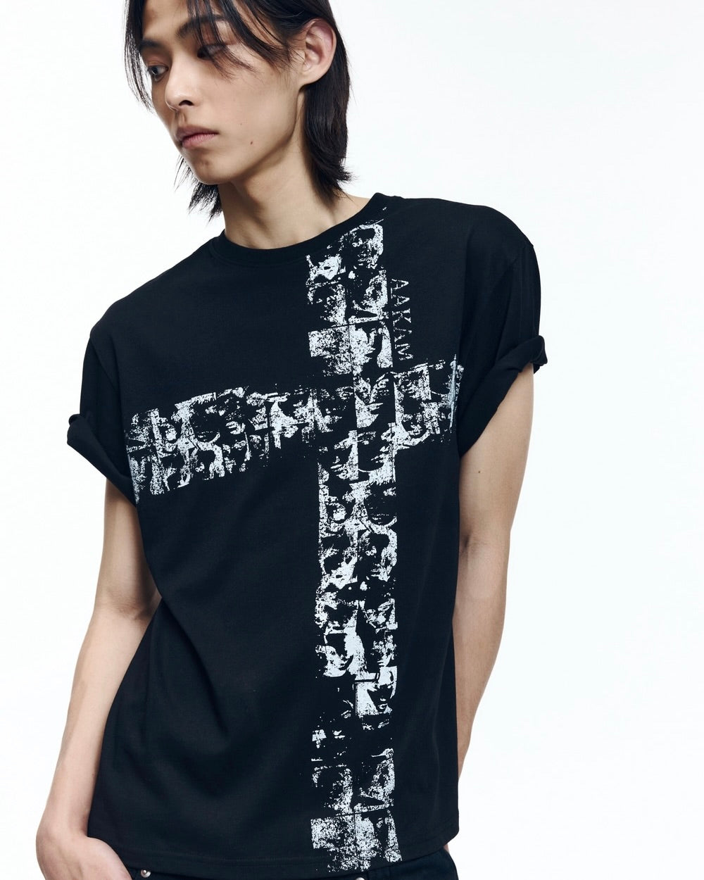 【AAKAM】Mosaic Cross Half Top