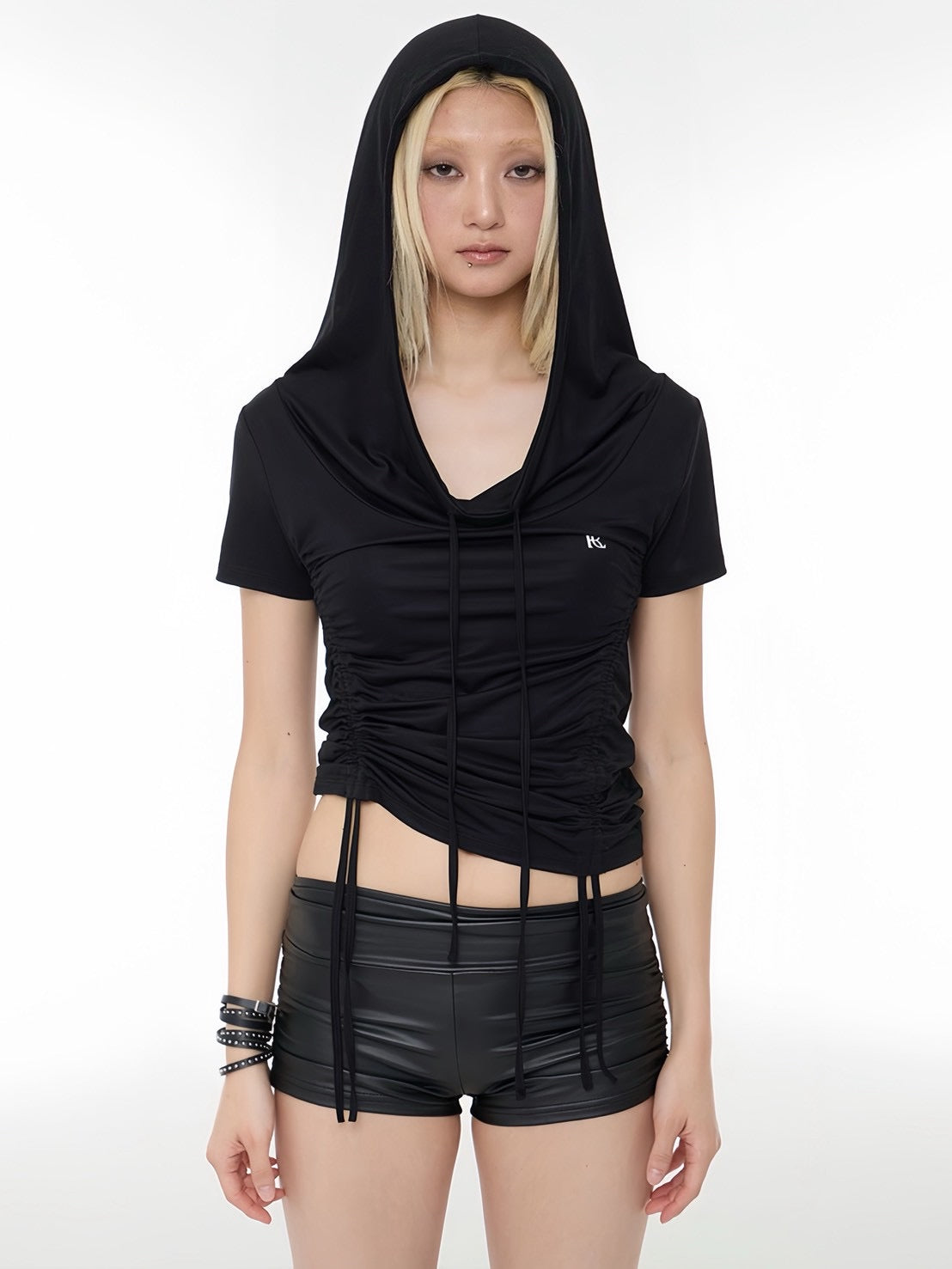 【ROCK CAKE】Shirring Hoodie Top