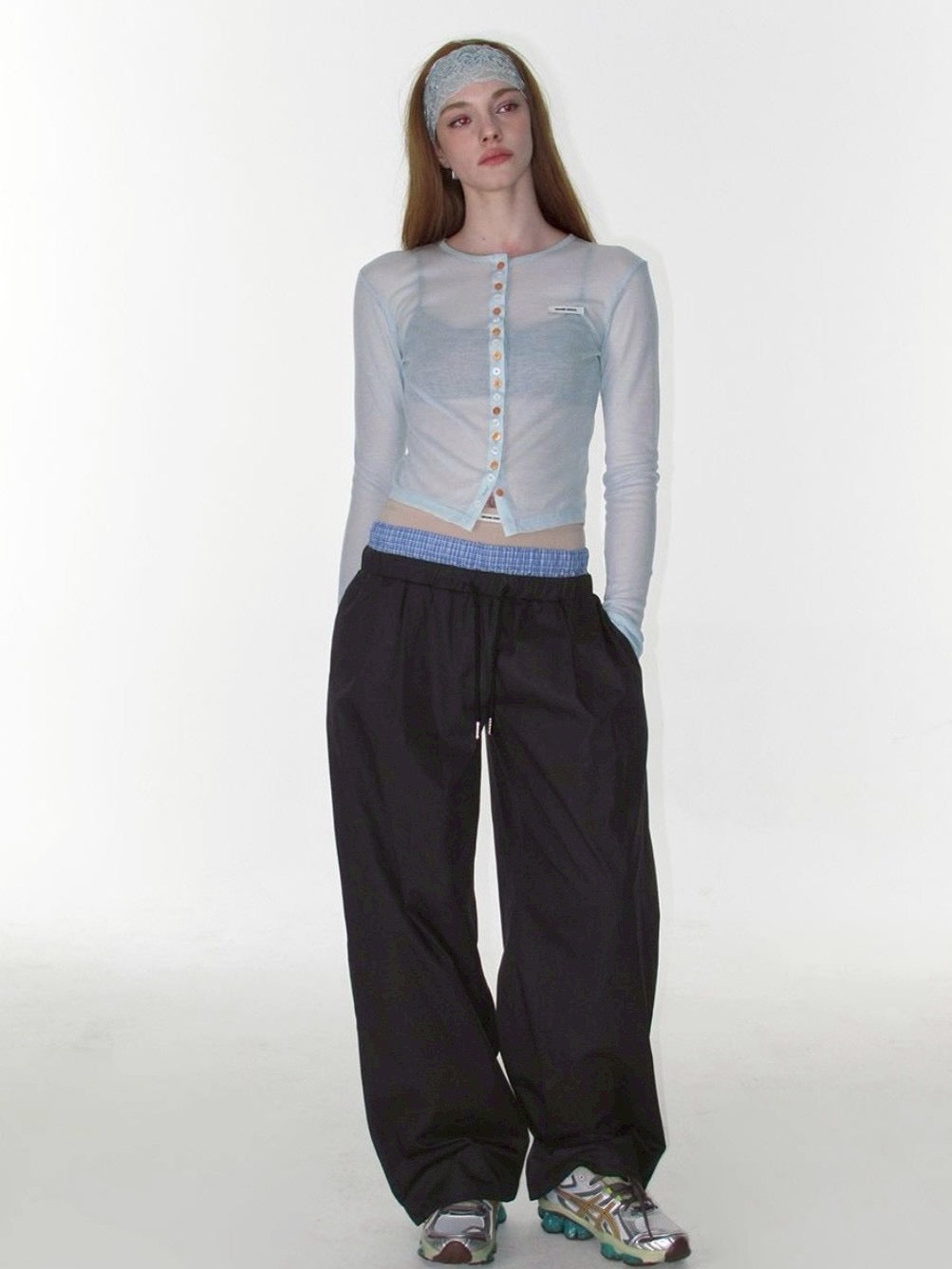 【CRANK】SHEER COLOR BUTTON CARDIGAN