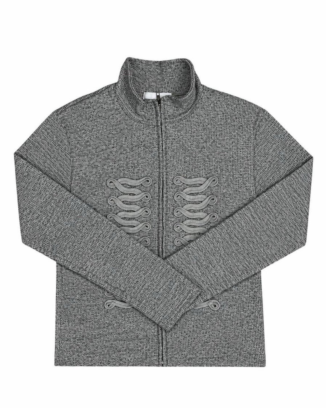 受注制【nmtc+】Napoleon Detail Rib Knit Zip Up Jacket (2color)