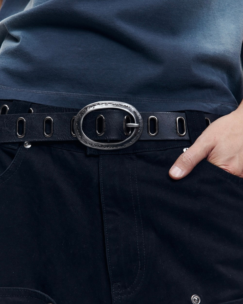 【AAKAM】All Over Eyelet Belt