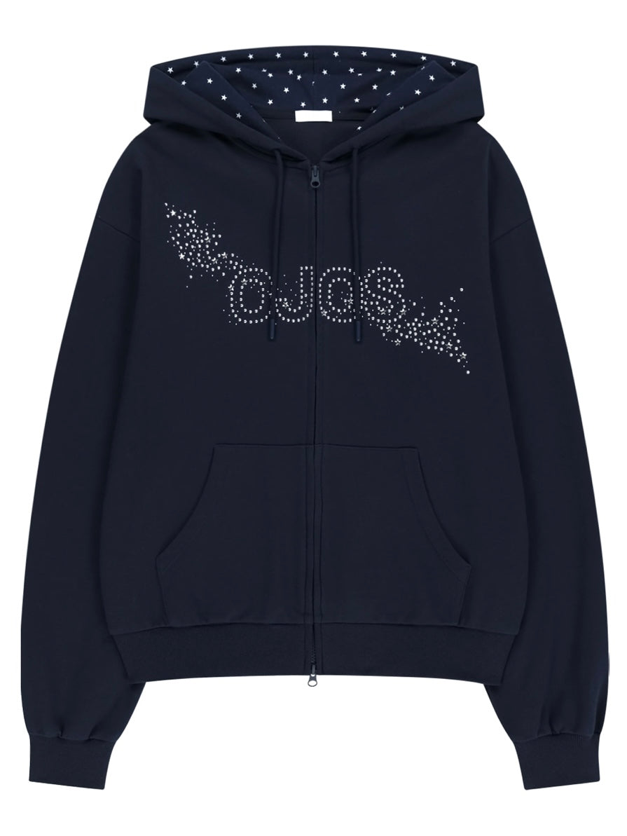 【OJOS】Hotfix Logo Hoodie Zip-up