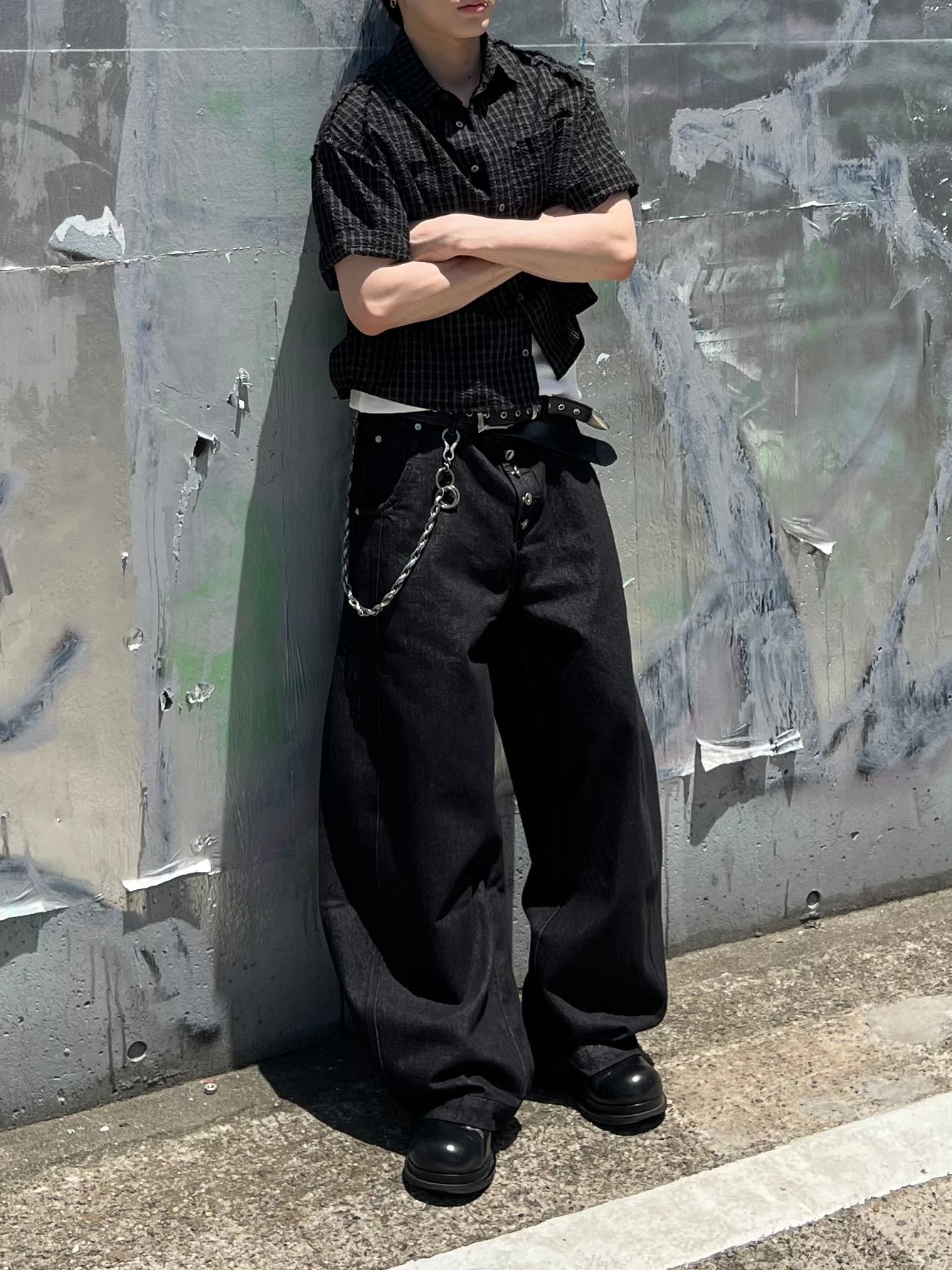 大阪店WEB限定受注制【Chikashitsu +】button fly ballon denim pants (2color)