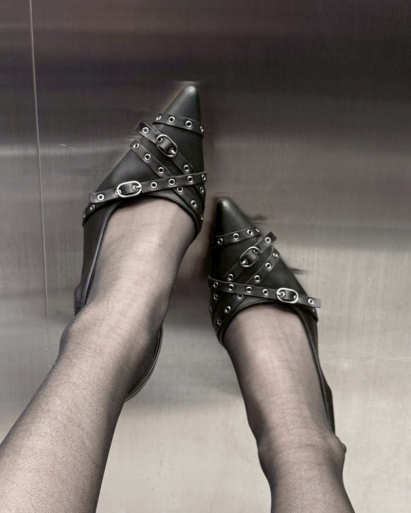 受注制【nmtc+】strap eyelet pumps heel