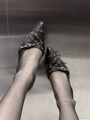 3/1 20:00発売 受注制【nmtc +】strap eyelet pumps heel / 【エヌエムティーシープラス】ストラップアイレットパンプスヒール