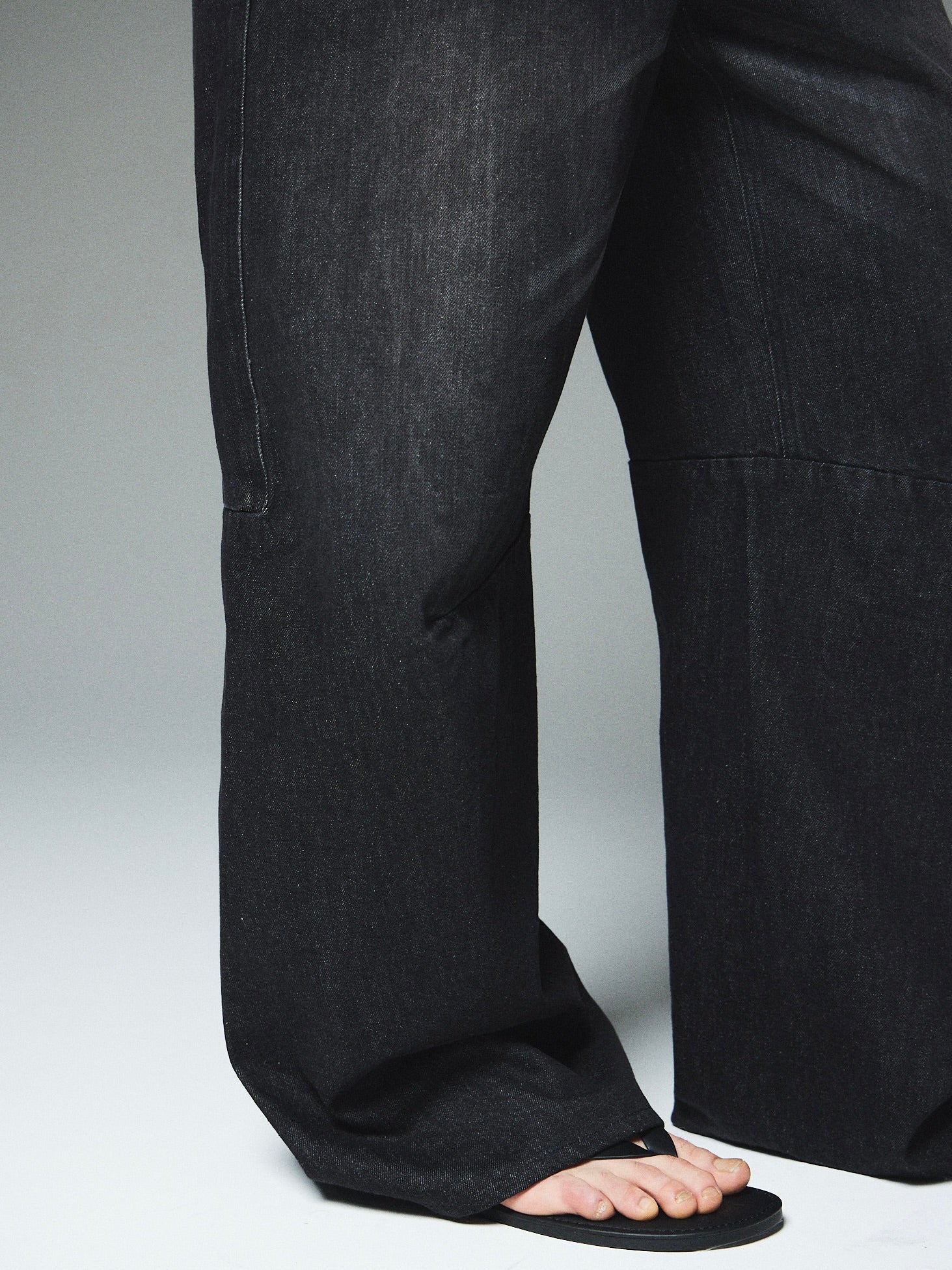 【CS】loose split cut denim pants