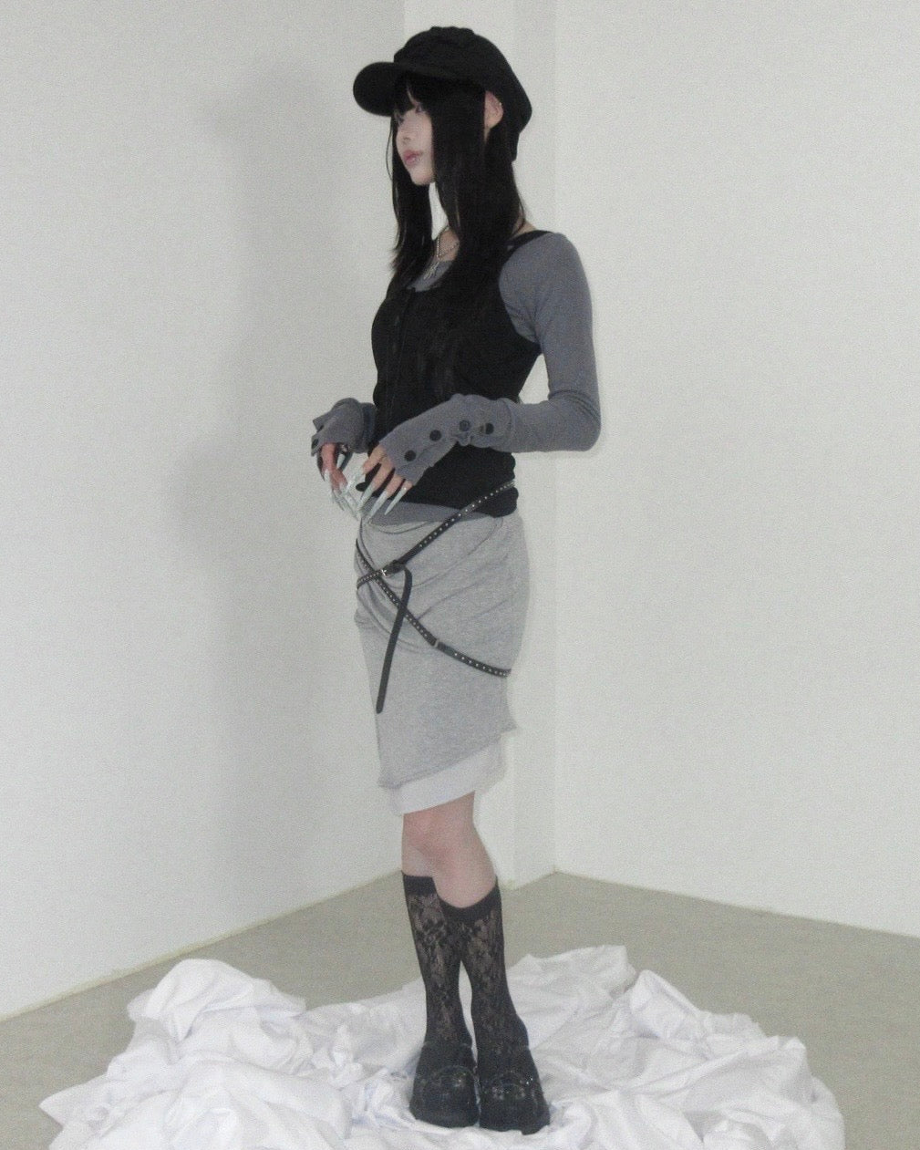 名古屋店WEB限定【nmtc+】Button Layered Cami Set Long sleeve (3color)