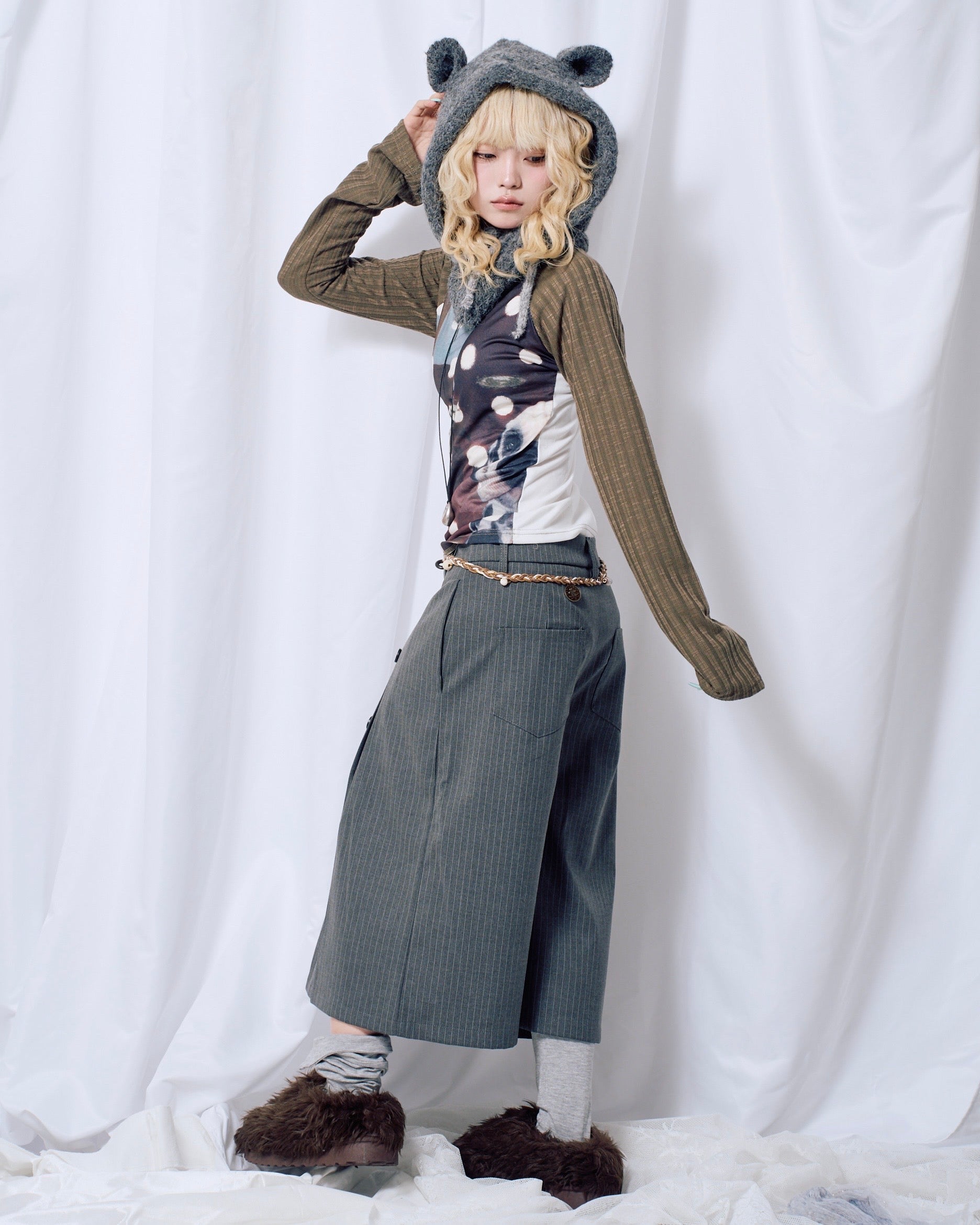 9/18 20:00 発売
国際配送【Nerd out XU】dot dog raglan long sleeve