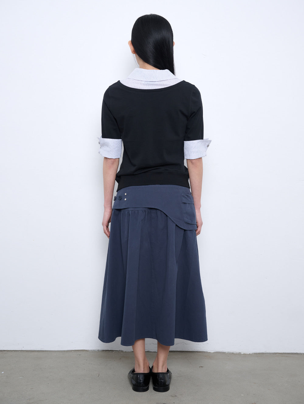 【TUOMIO】ASYMMETRIC COLLAR TOP
