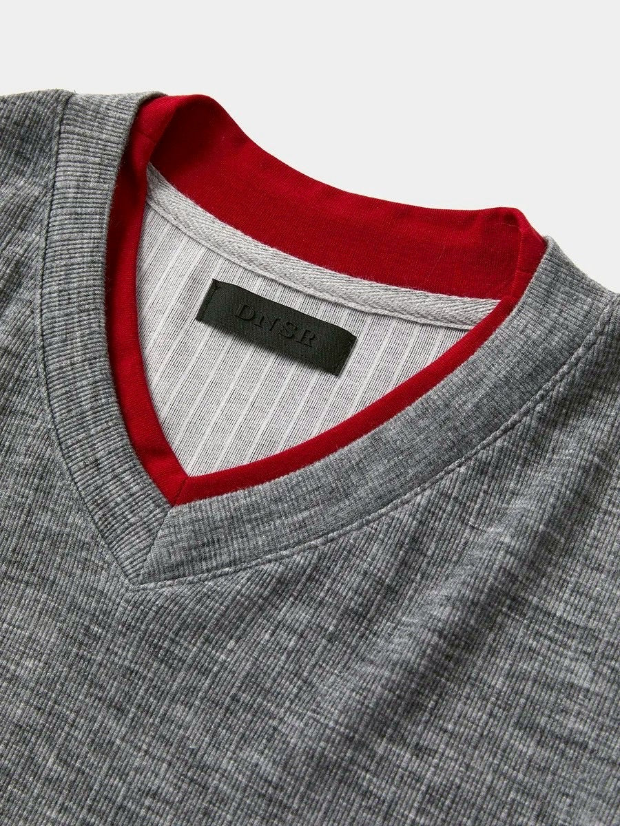 【DNSR】Layered V-Neck Half T-Shirt