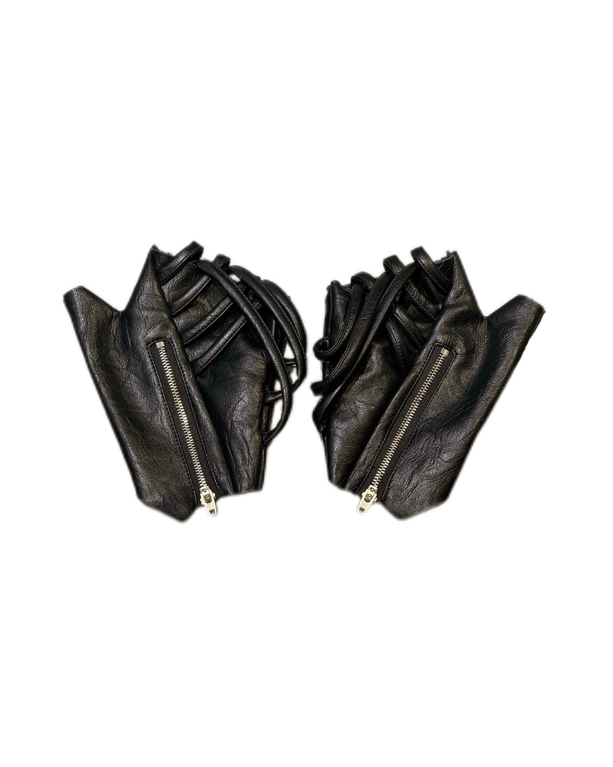 国際配送【Never mind the XU】Cyberpunk Zipper Fingerless Gloves