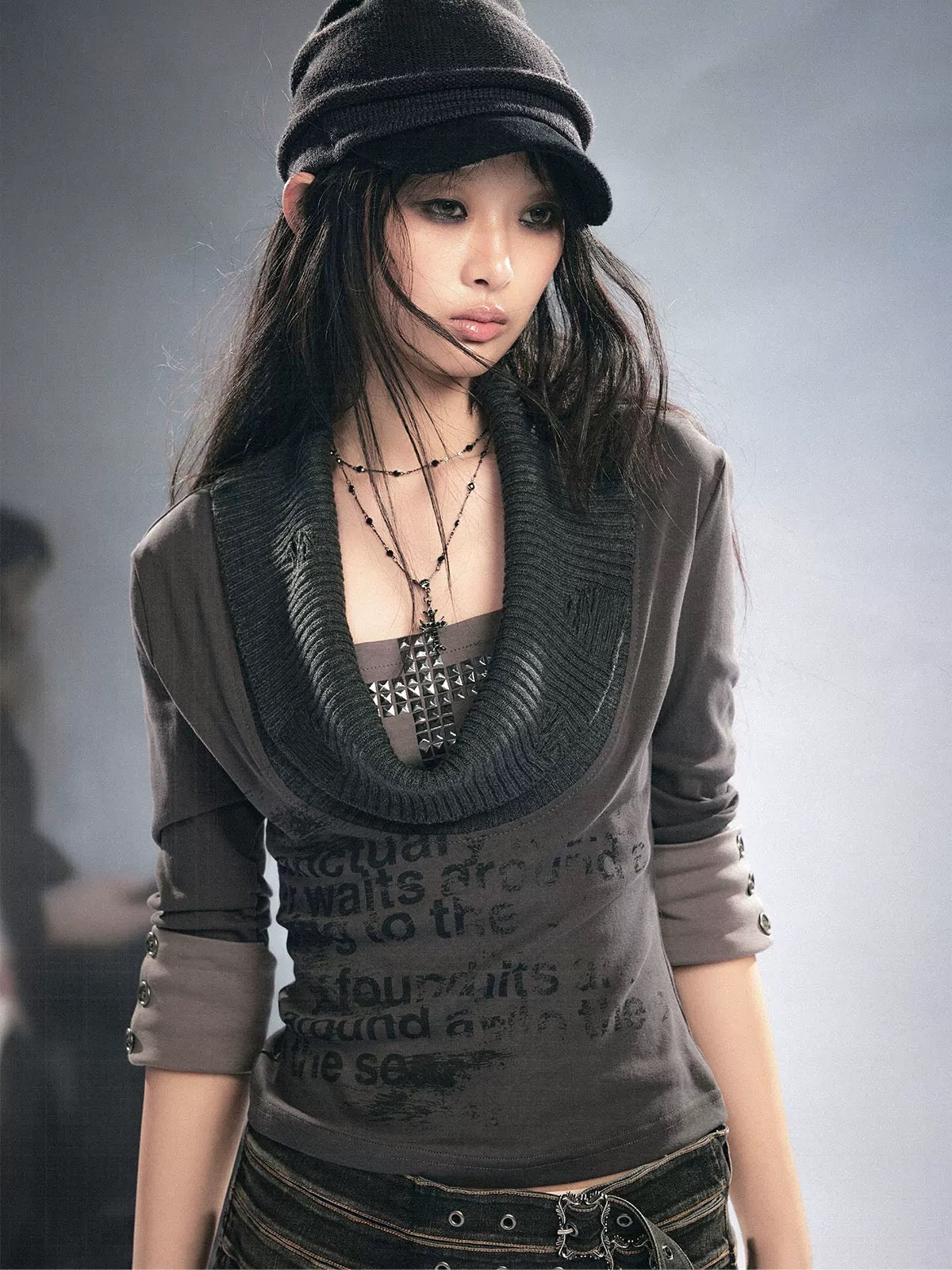 【Cest Nous】Cross Rivet Top