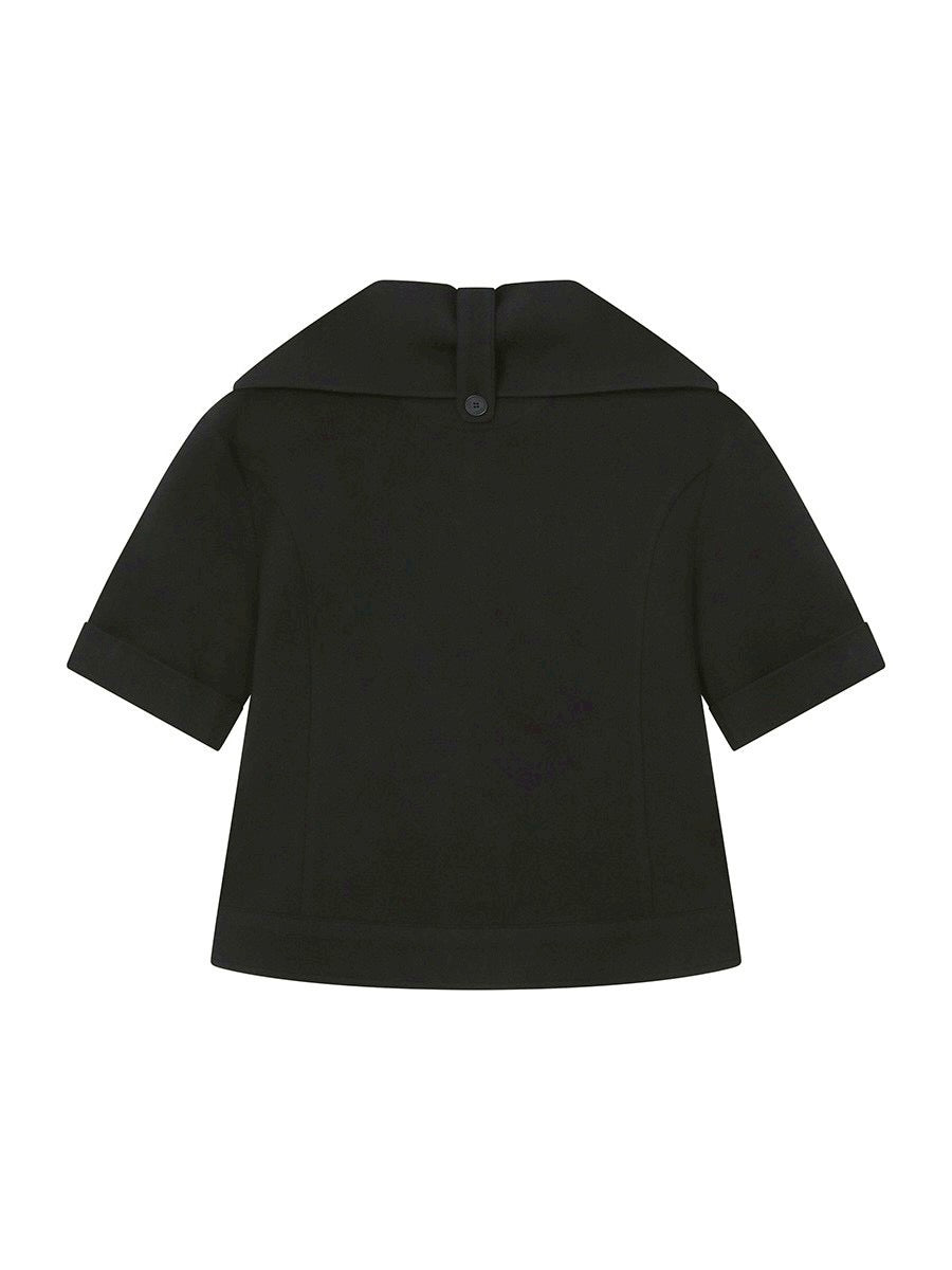 【Miseki seoul】Rolled button short sleeve jacket