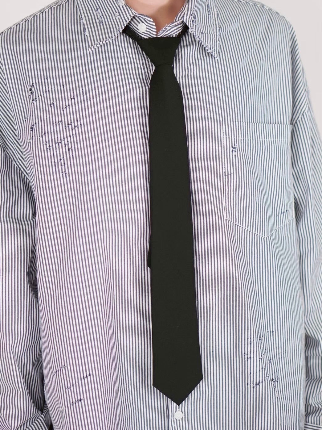 受注制【Chikashitsu +】vintage like stripe shirt