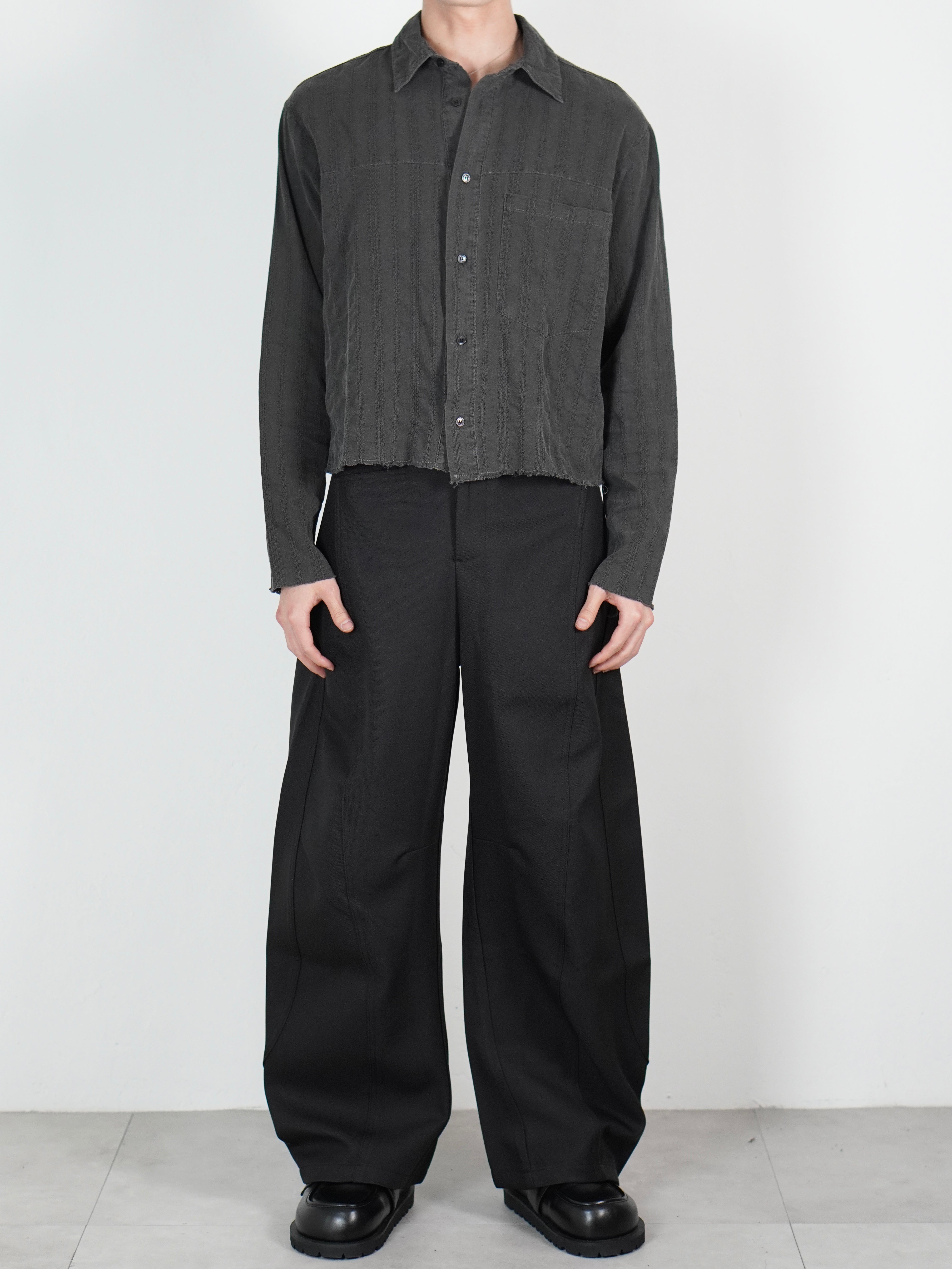 受注制【Chikashitsu +】pigment cut off shirt (2color)