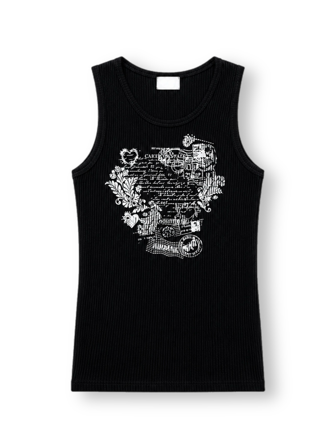 大阪店WEB限定受注制【Chikashitsu +】graphic waffle tank (2color)