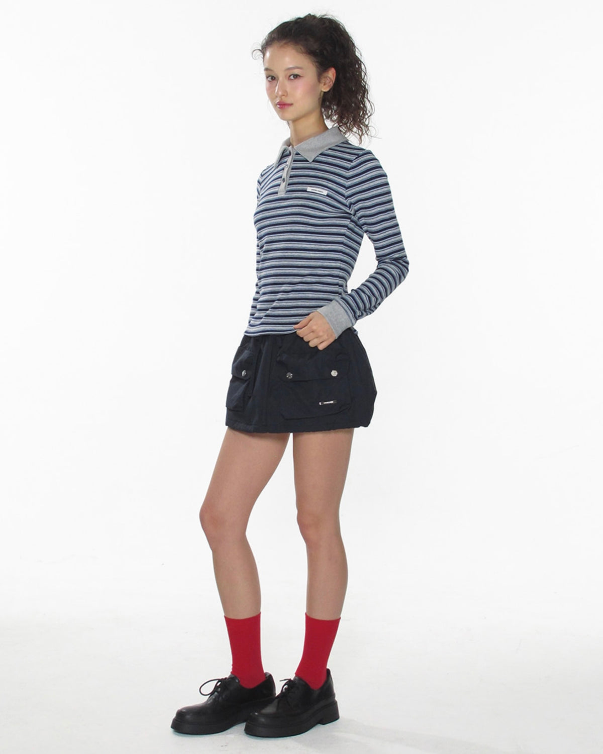 【CRANK】PIN STRIPE PK TOP