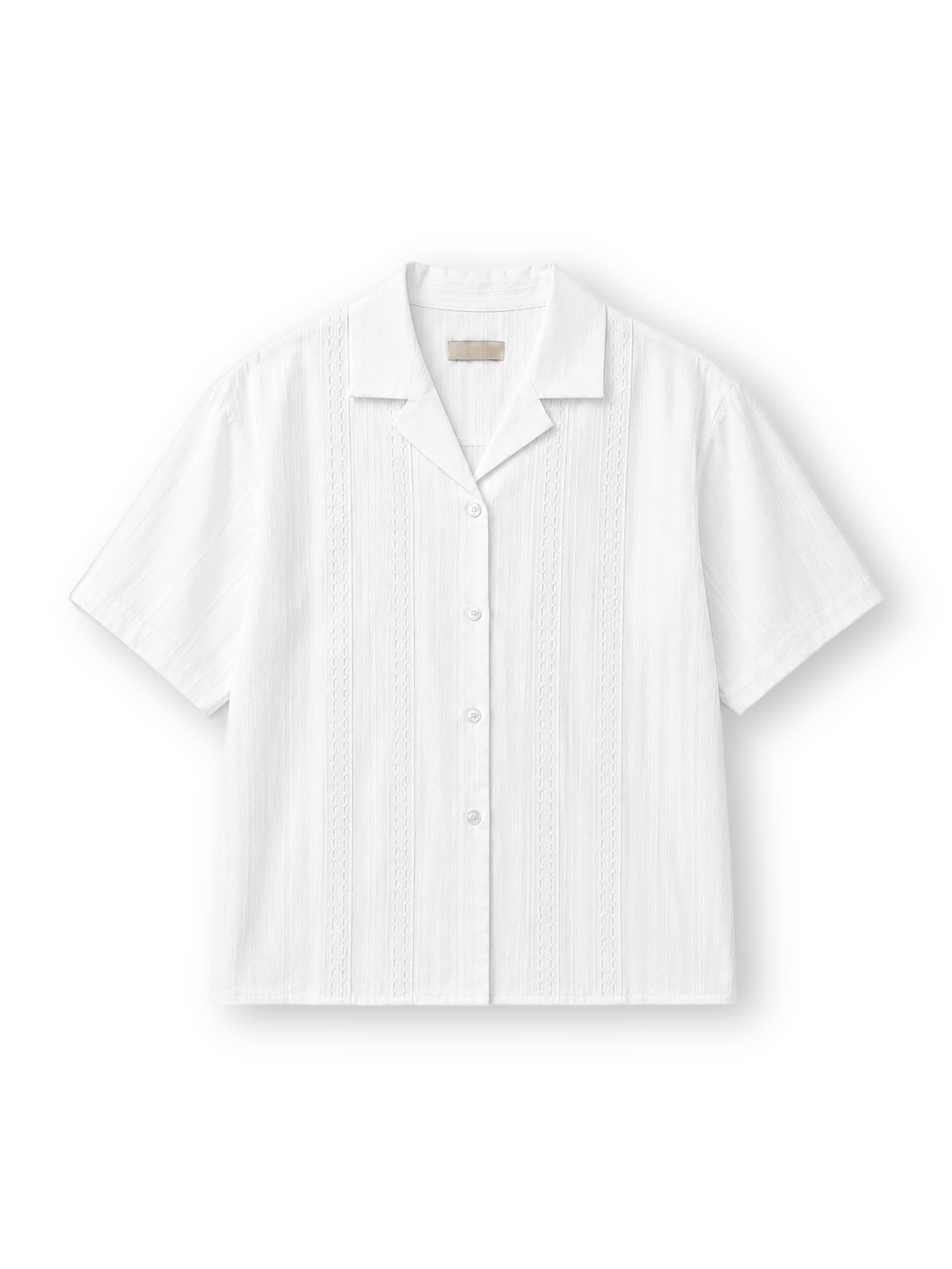 大阪店WEB限定受注制【Chikashitsu +】perforated open collar shirt (2color)