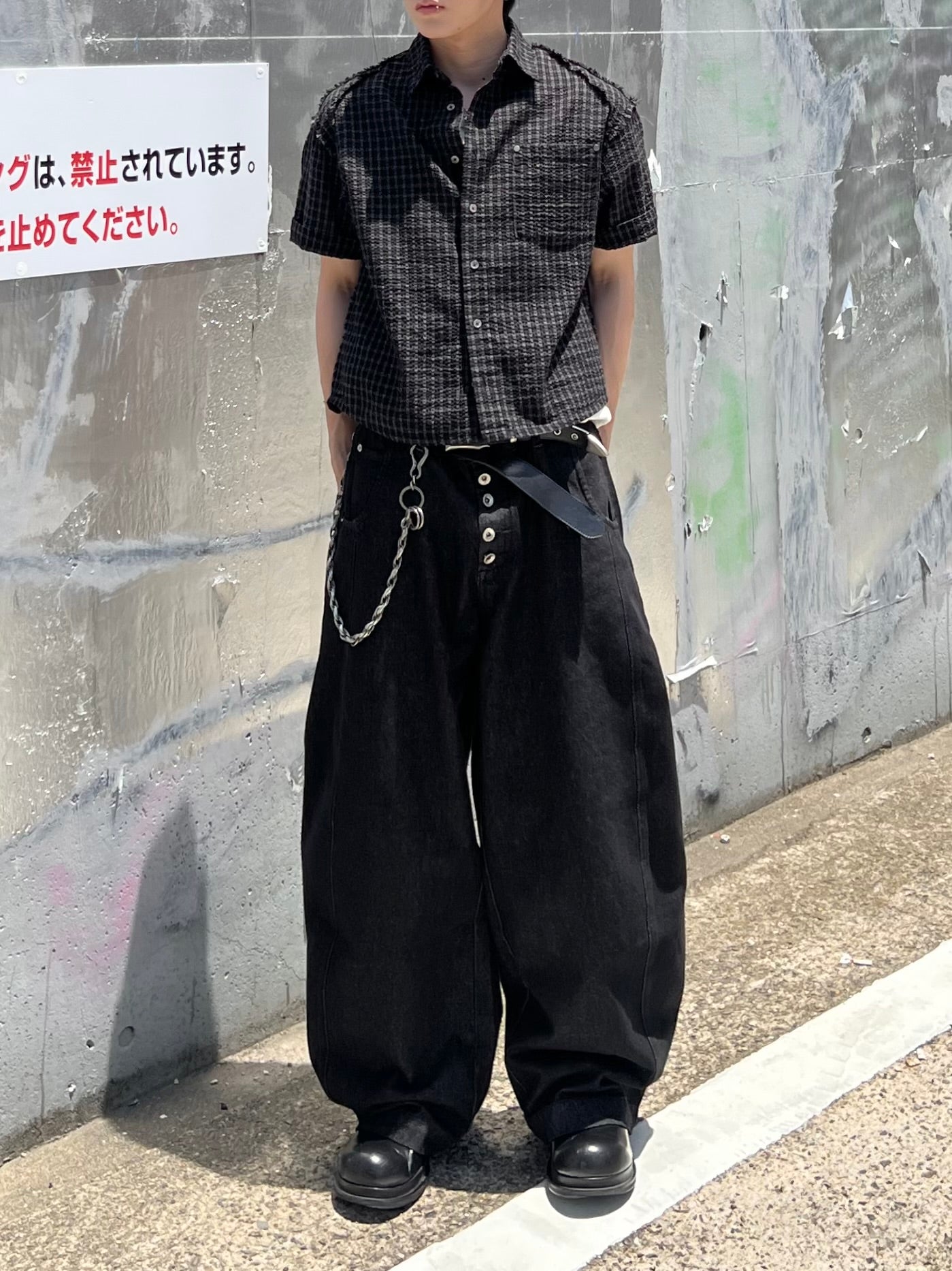 大阪店WEB限定受注制【Chikashitsu +】button fly ballon denim pants (2color)