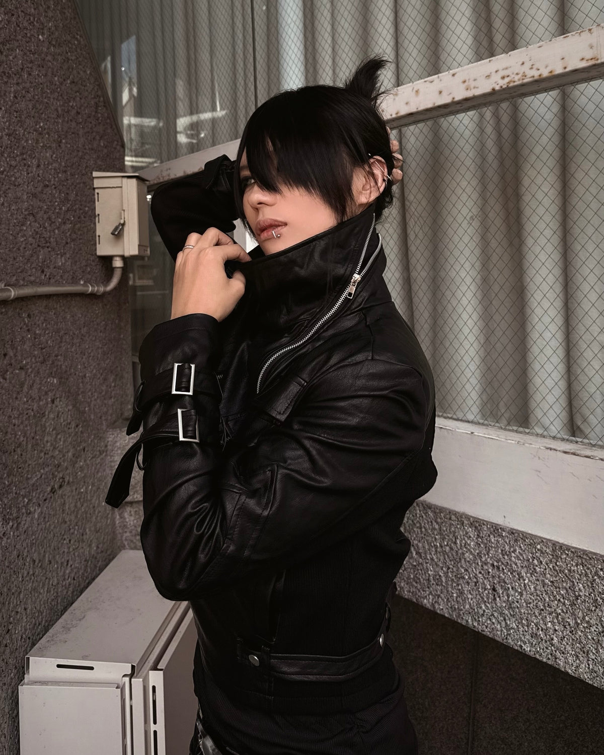 受注制【Never mind the XU】Utility Leather Rider Jacket