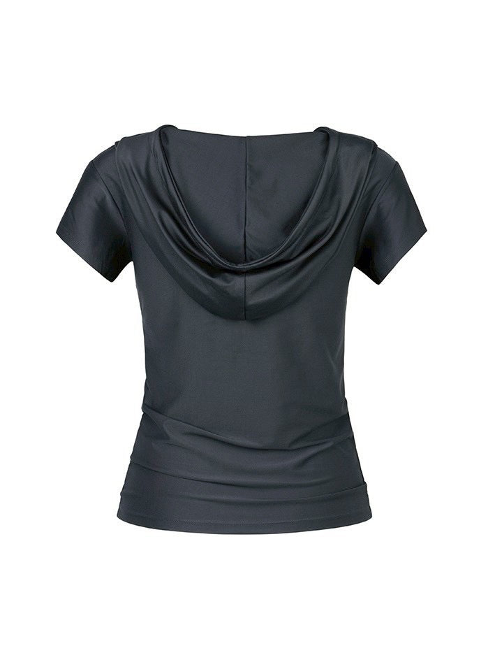 【ROCK CAKE】Shirring Hoodie Top