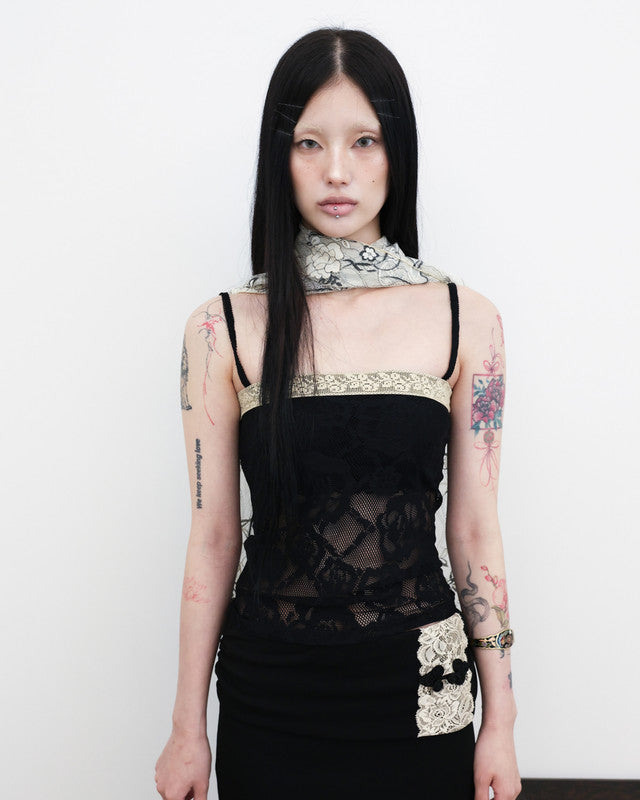 【MIAE】[香] Floral Lace Scarf