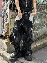 国際配送【Never mind the XU】Patchwork Wide Leg pants