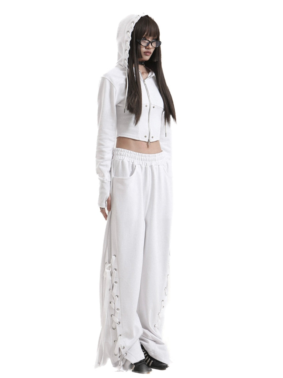 【KAIYA】tie me up hoodie zip-up