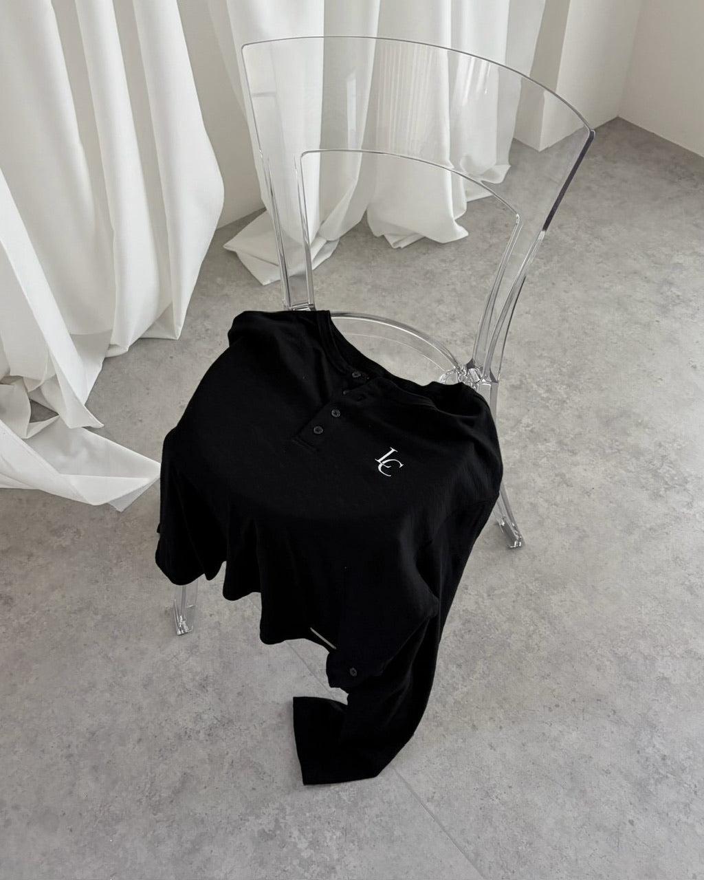 【LUV CODE】LC Button henley long sleeve tee (3color)