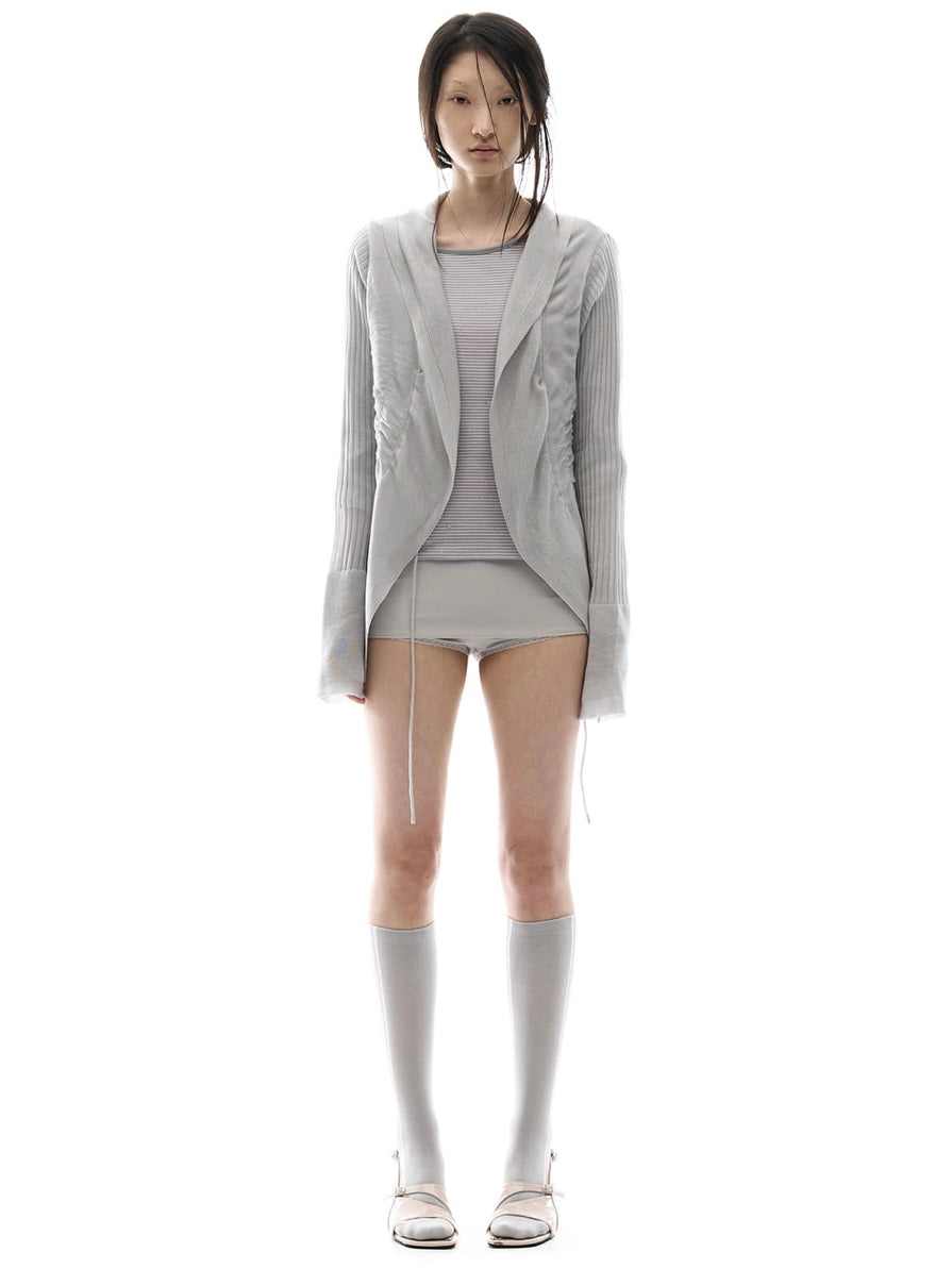 【OJOS】Ruffled Drape Cardigan