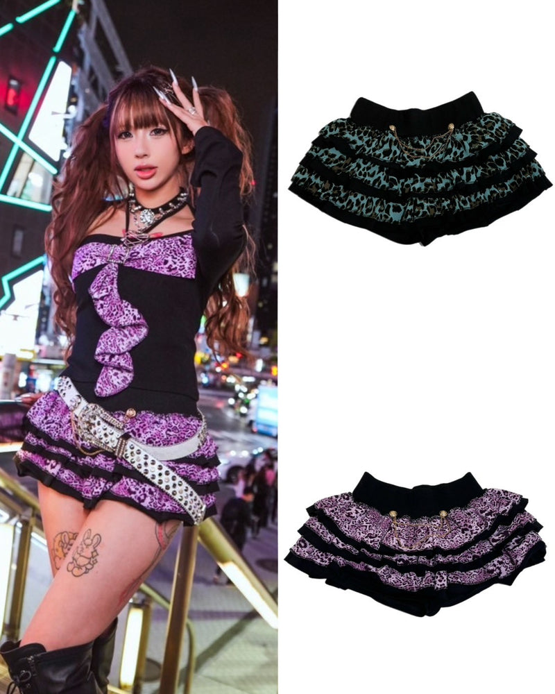 【BABY09】 baby leopard frill skirt (2color)