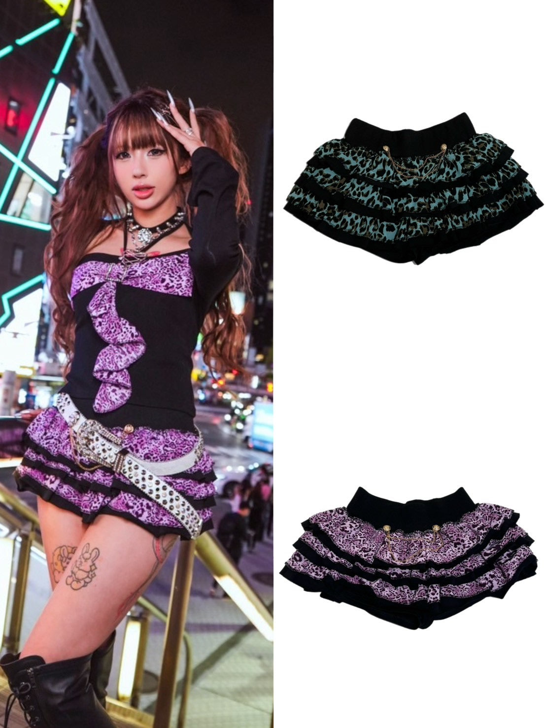 【BABY09】 baby leopard frill skirt (2color)