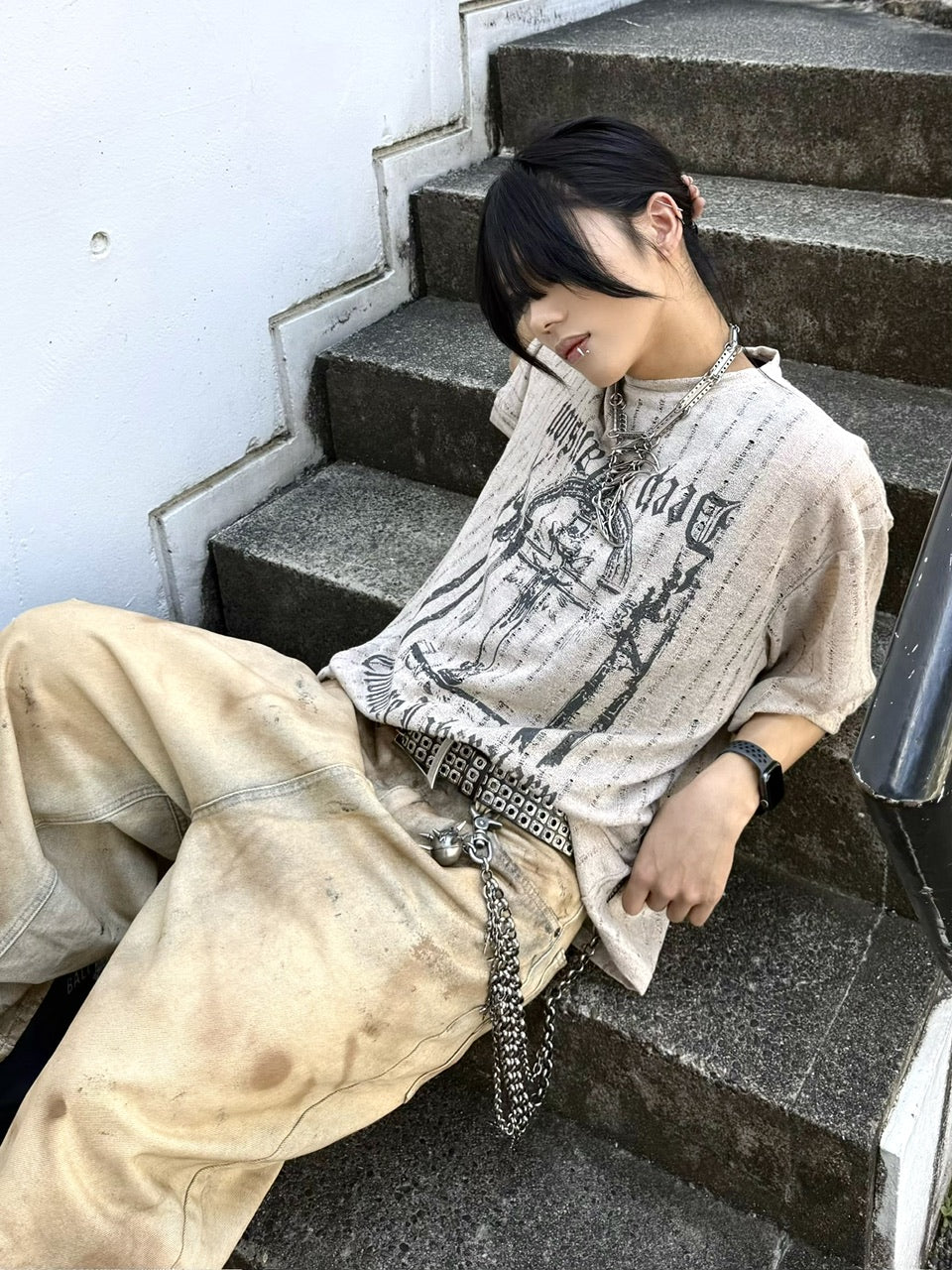 受注制【Never mind the XU】see-through short sleeve (4color)