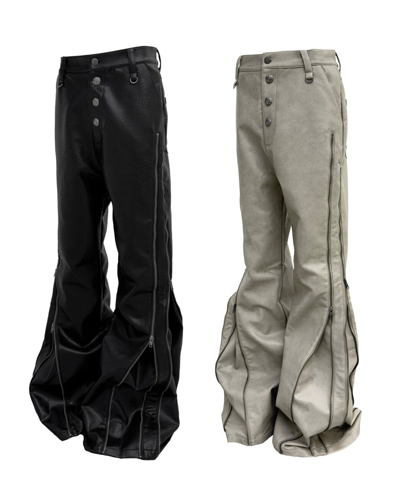 【Rosen Kreuz】MULTI-ZIP GUARD LEATHER PANTS