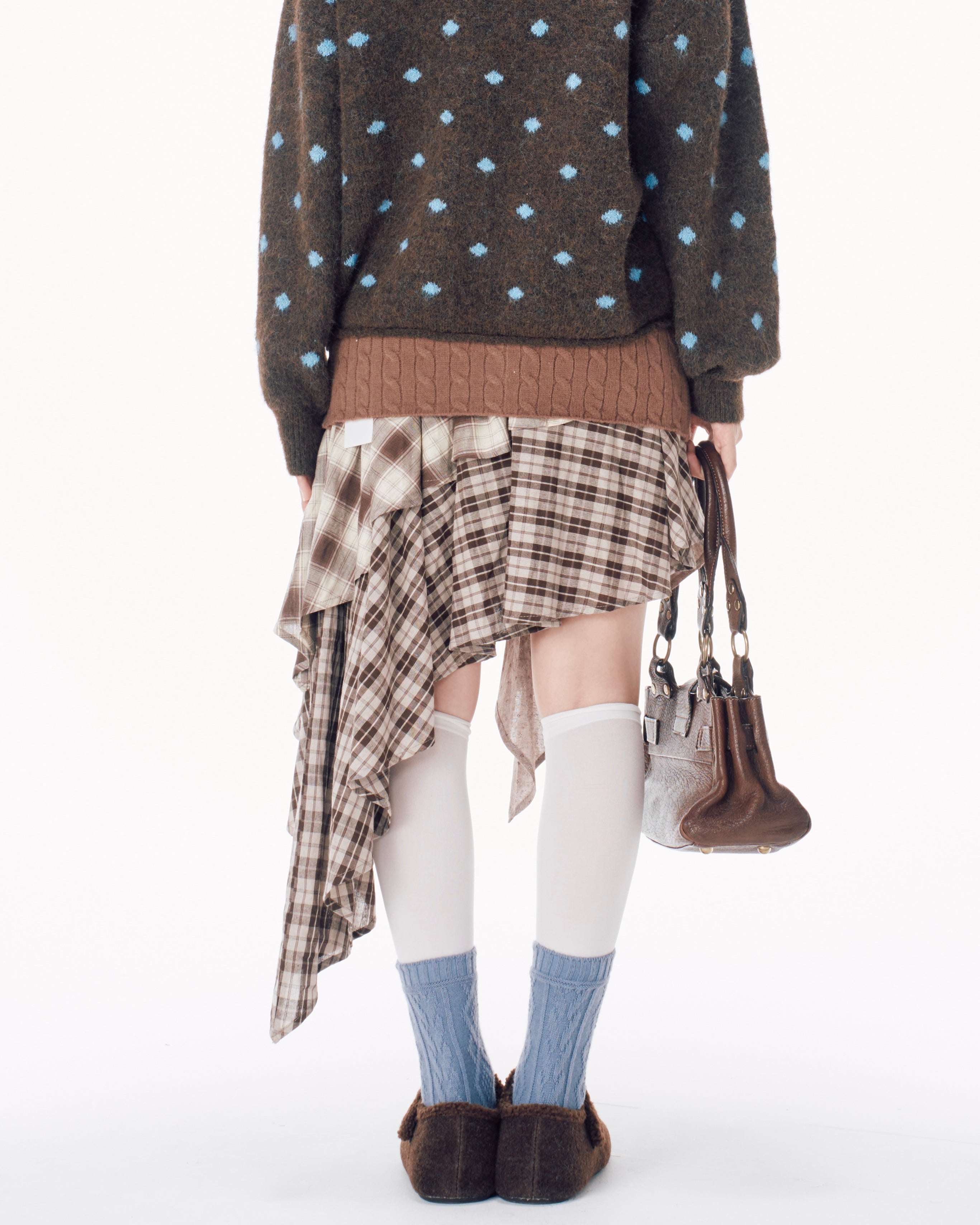 国際配送【Nerd out XU】knit layered skirt / 【ナードアウトエックスユー】ニットレイヤードスカート (3color)
