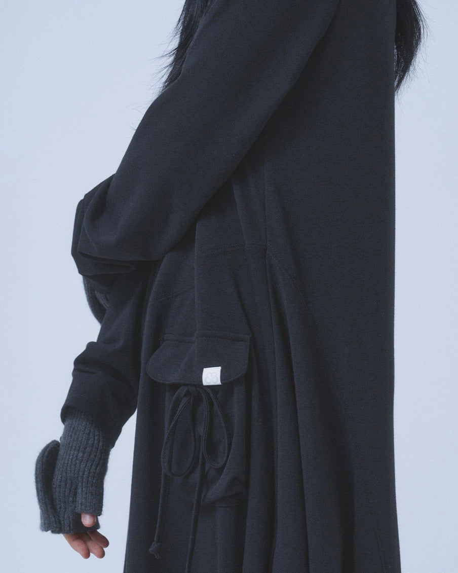【TUOMIO】BOAT NECK JERSEY DRESS