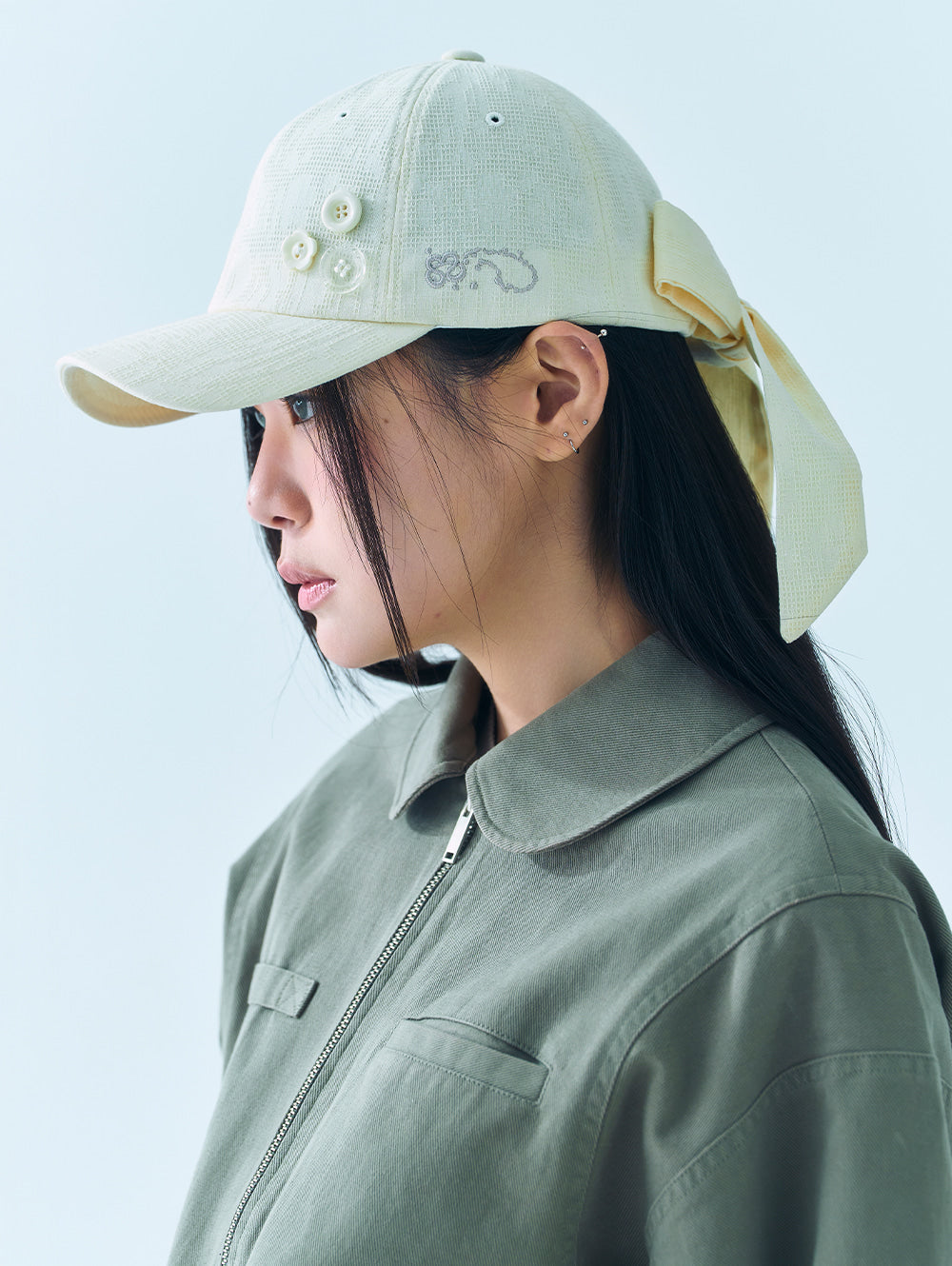 【TUOMIO】BUTTON RIBBON CAP