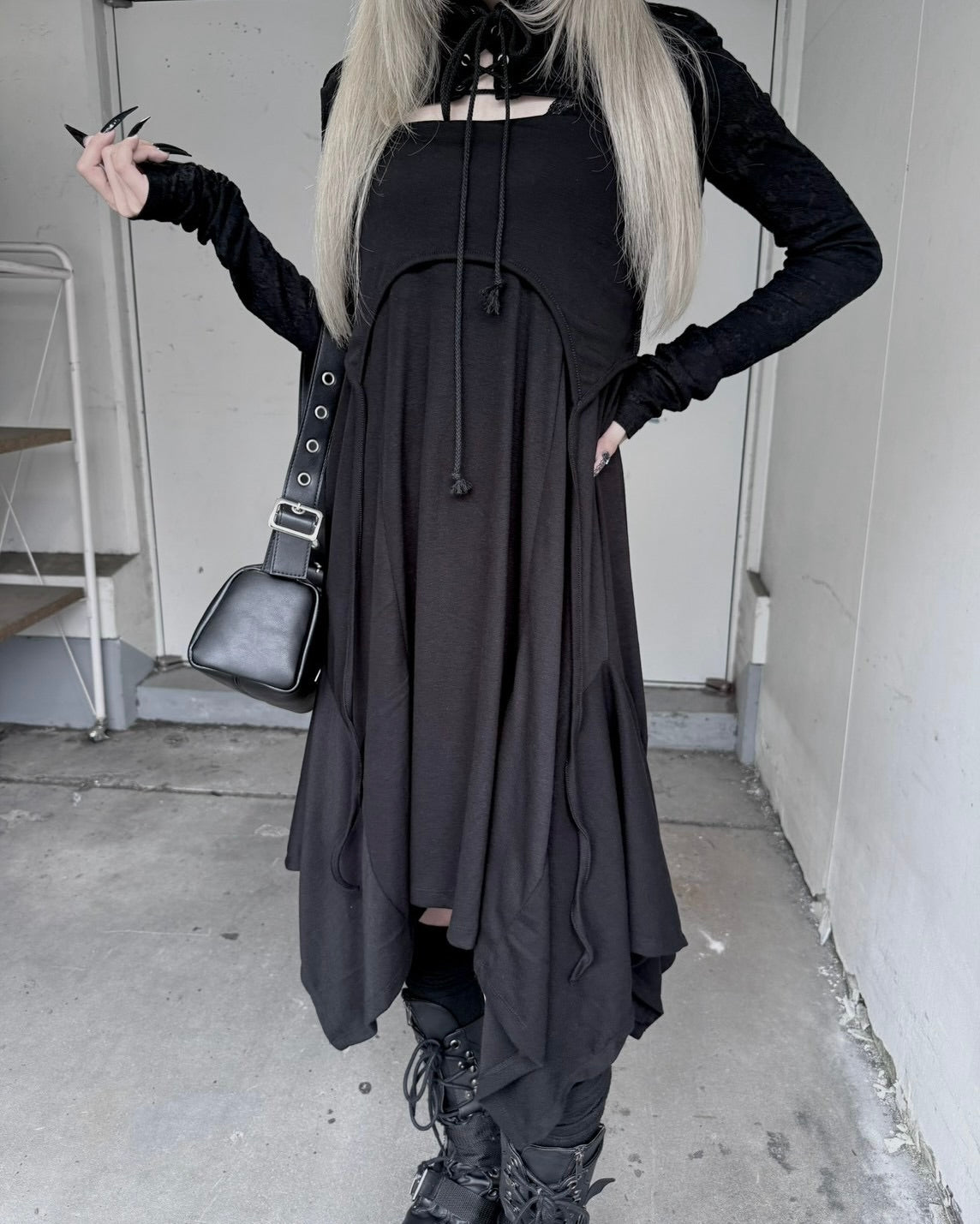 受注制【nmtc+】Curve Layered Long Skirt (2color)