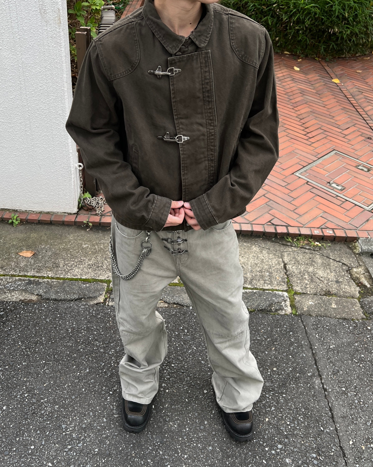 大阪店WEB限定受注制【Chikashitsu +】triple hook dyed  pants (2color)