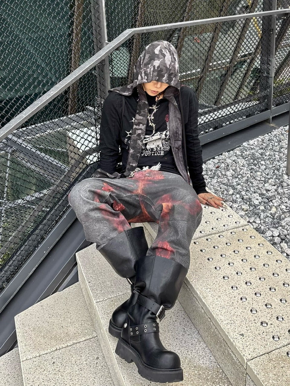 国際配送【Never mind the XU】damage camouflage balaclava