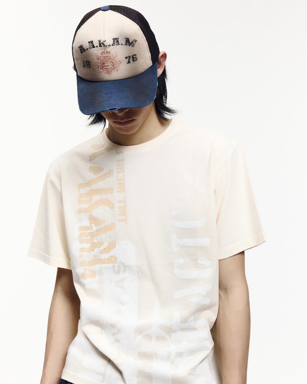 【AAKAM】Dirty Washed Trucker Cap