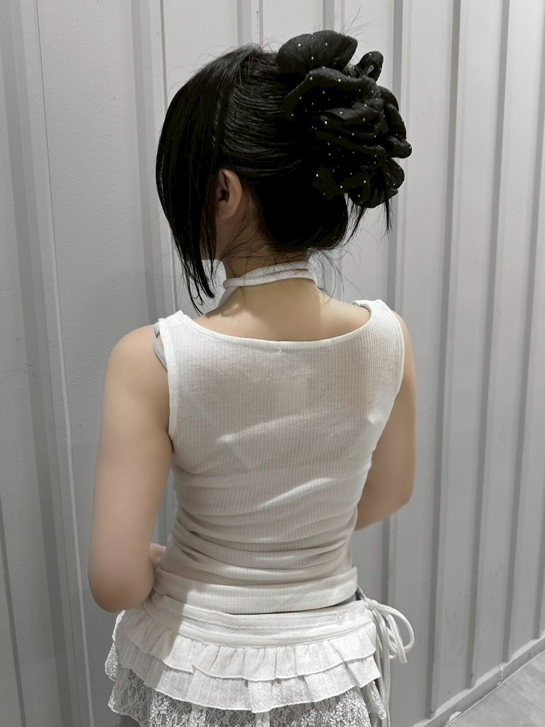受注制【nmtc+】Doodle Lace Sleeveless Tee Muffler Set (2color)