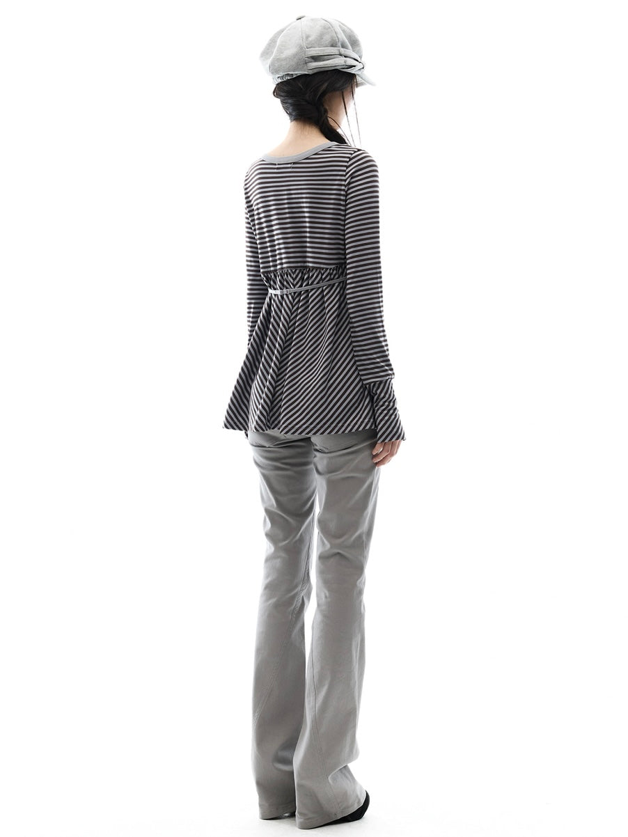 【OJOS】Layered Bra Flare Top