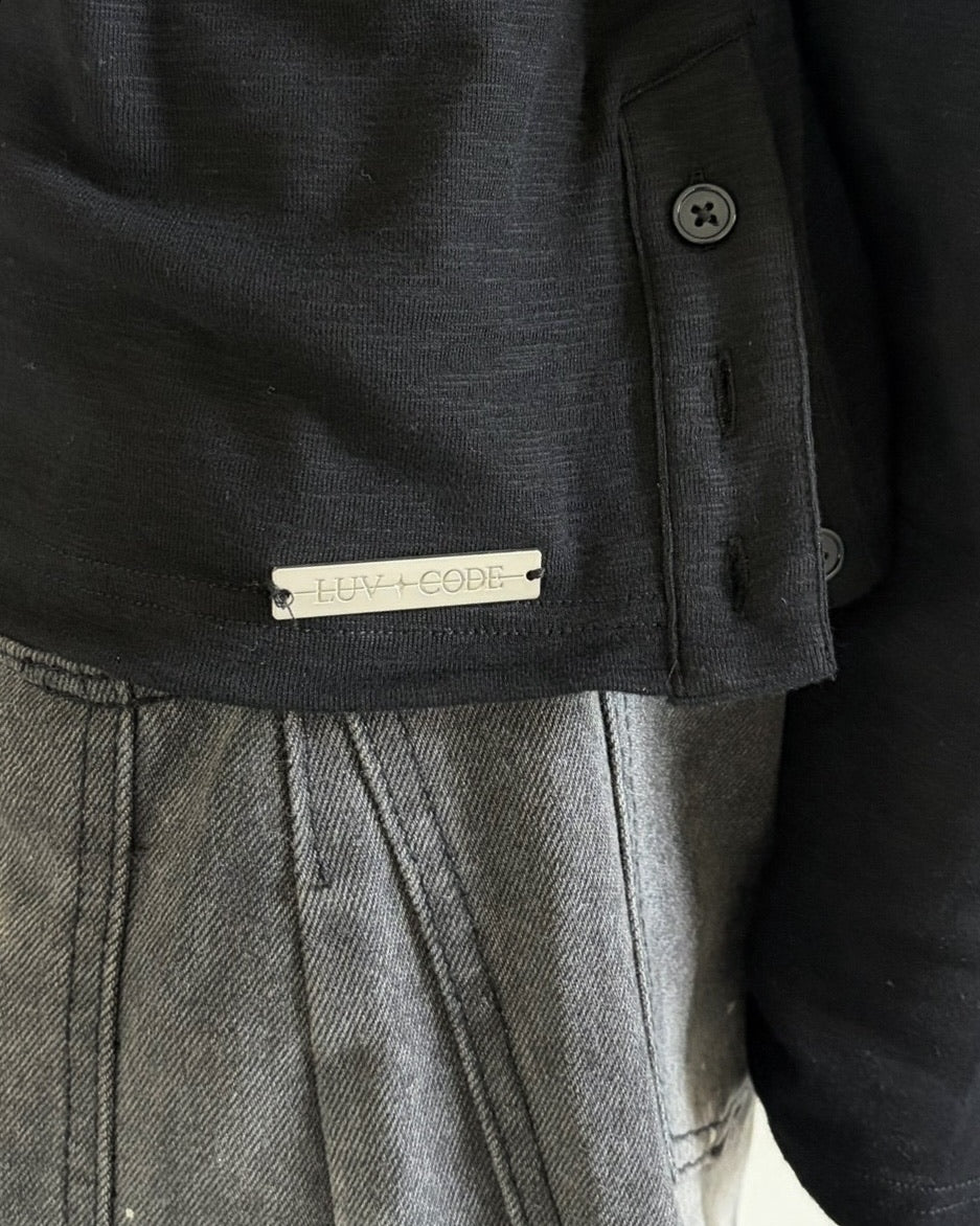 【LUV CODE】LC Button henley long sleeve tee (3color)