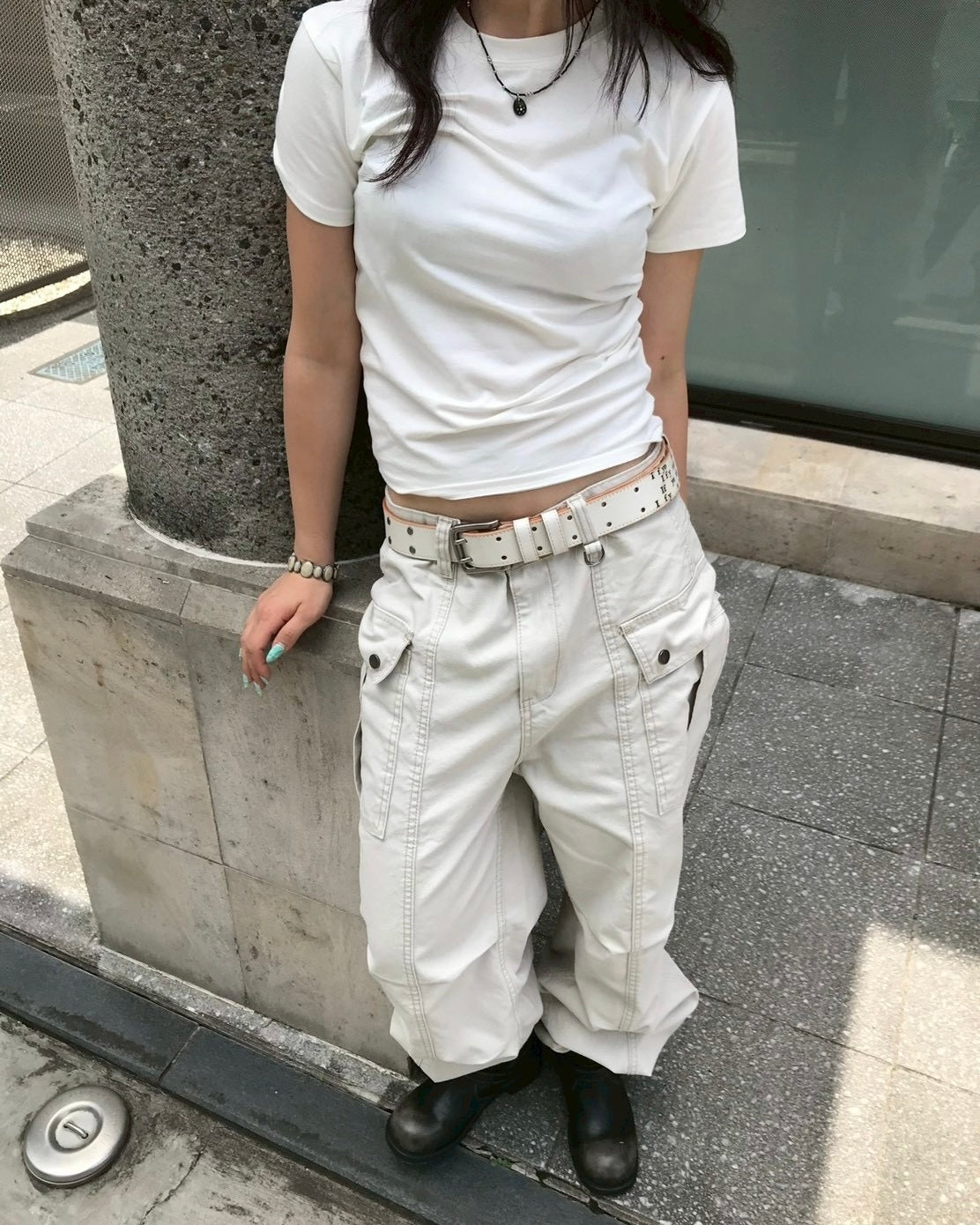 【OaKS】Deep-dyed Cut-out Pants (2color)