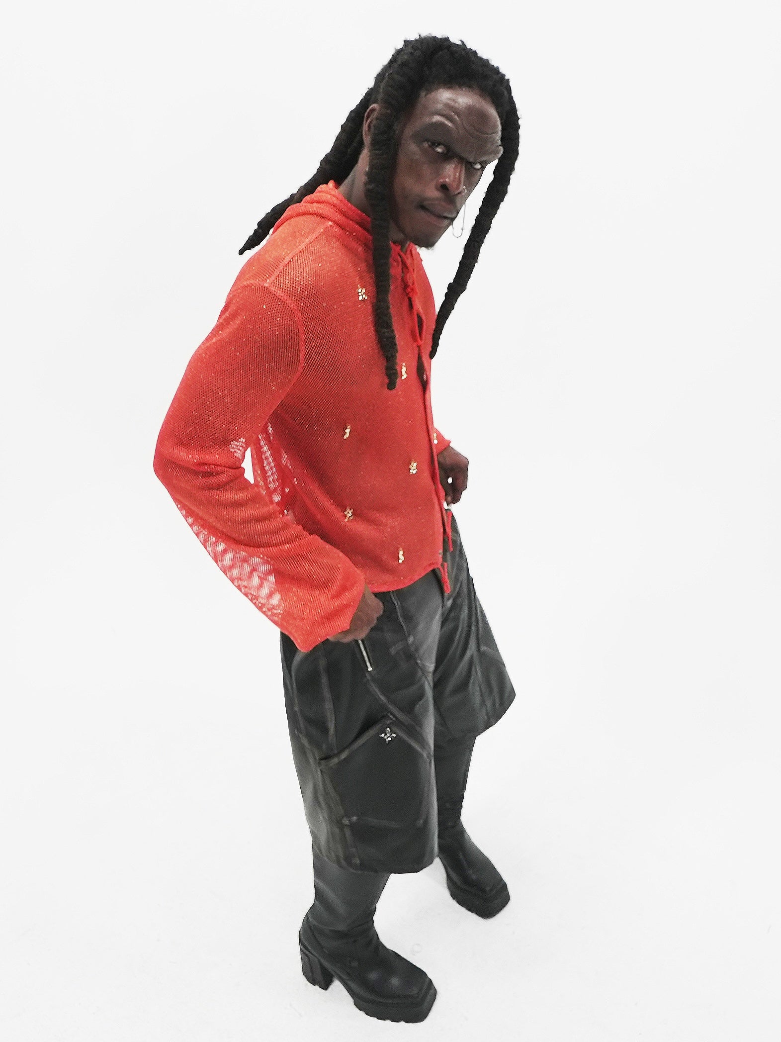 【E RIN AI E】E STARDUST MESH SNAP HOODIE