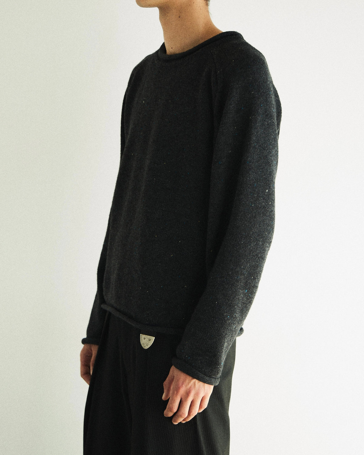 【CS】Cut-Off Nep Crewneck Knit
