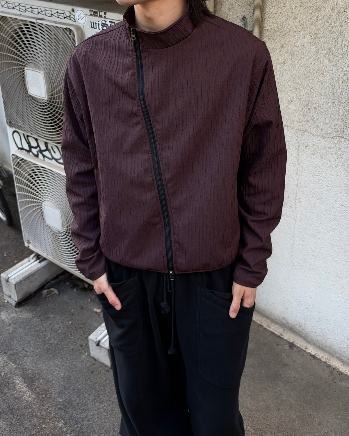 受注制【youll】pleated asymmetry jacket (3color)