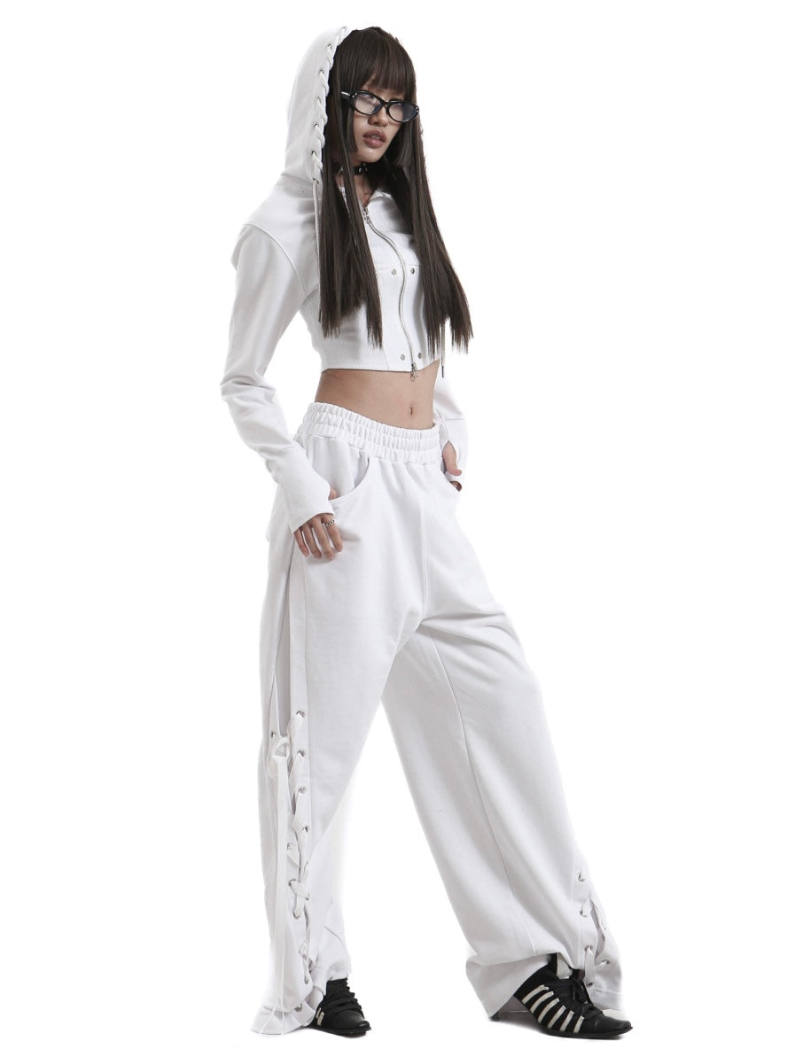 【KAIYA】tie me up hoodie zip-up