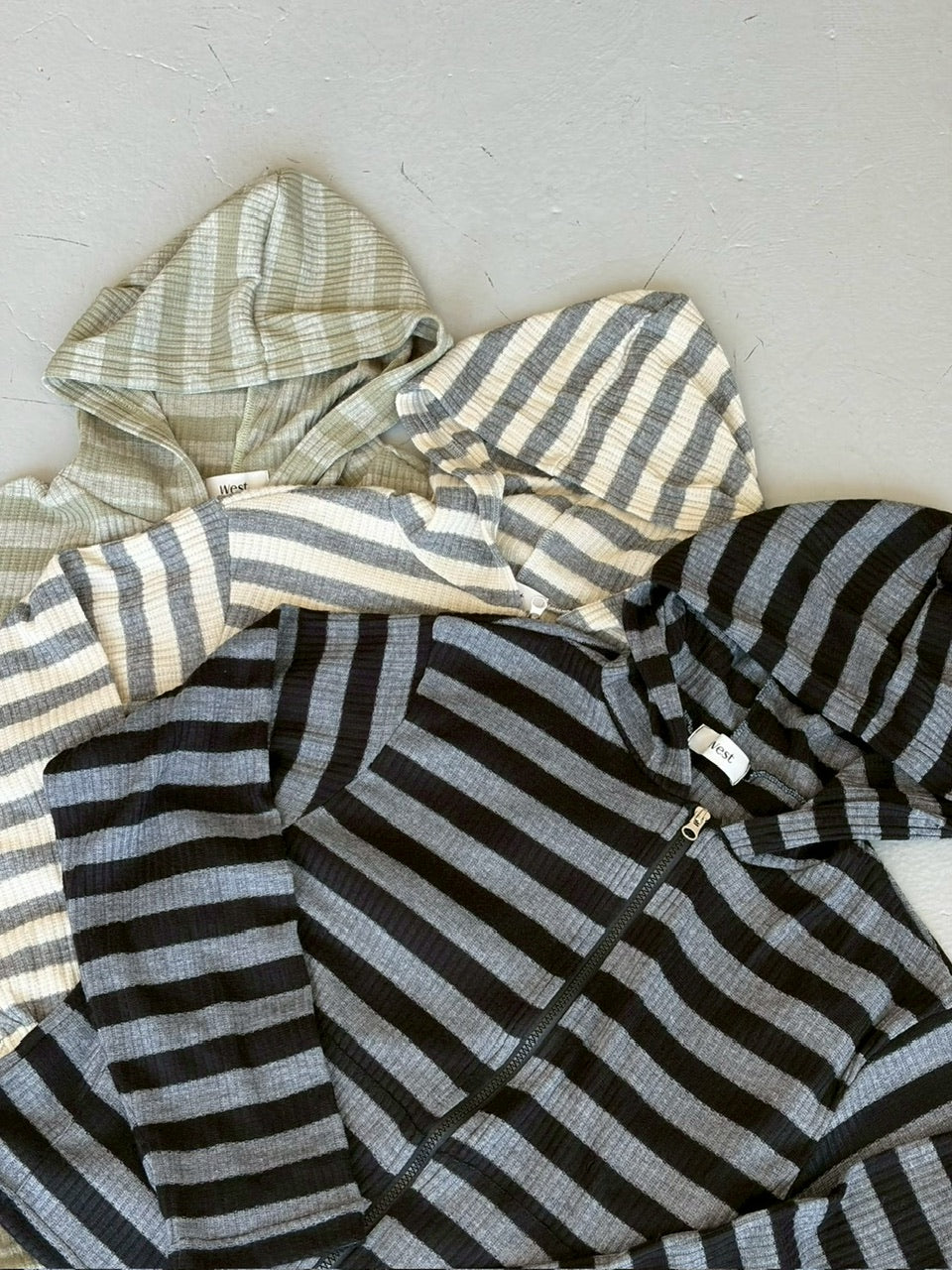 受注制【LUV CODE】stripe zip hoodie 2 (3color)